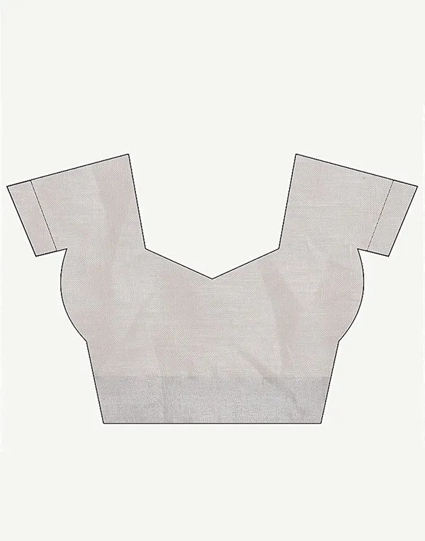 White_Silk_Icon_Linen_Snow_White_Saree_With_Plain_Zari_Border_Running_Blouse_Piece_For_Women