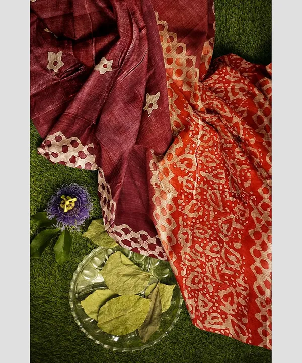 Orange_Bhagalpuri_Cotton_Silk_Batik_Print_Unstitched_Salwar_Suit_Dress_Material_With_For_Women