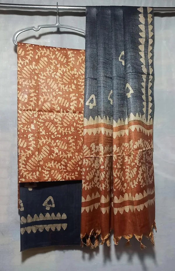 Rust_Blue_Bhagalpuri_Cotton_Silk_Batik_Print_Unstitched_Salwar_Suit_Dress_Material_With_Dupatta_For_Women