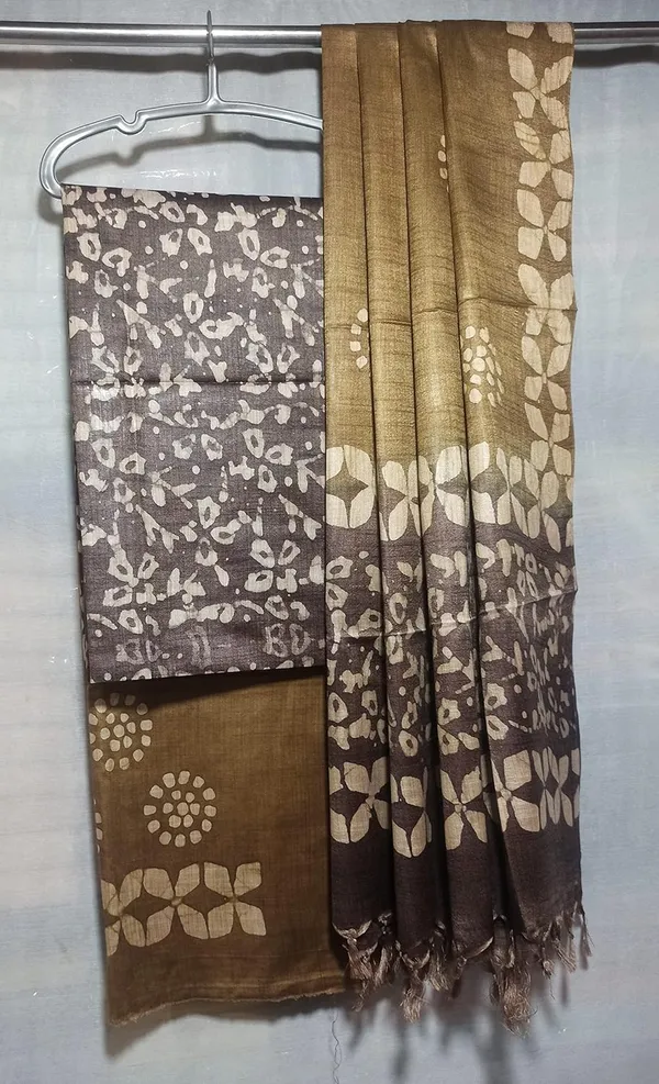 Cocacola_Mehendi_Bhagalpuri_Cotton_Silk_Batik_Print_Unstitched_Salwar_Suit_Dress_Material_With_Dupatta_For_Women