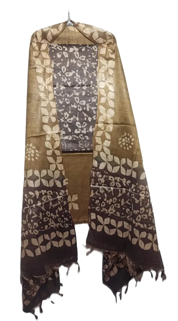 Cocacola_Mehendi_Bhagalpuri_Cotton_Silk_Batik_Print_Unstitched_Salwar_Suit_Dress_Material_With_Dupatta_For_Women