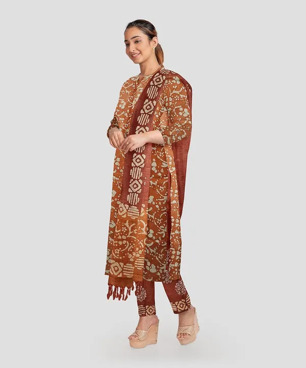Rust_Bhagalpuri_Cotton_Silk_Batik_Print_Unstitched_Salwar_Suit_Dress_Material_With_Dupatta_|_Dress_Material_For_Women