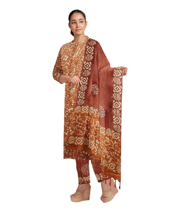 Rust_Bhagalpuri_Cotton_Silk_Batik_Print_Unstitched_Salwar_Suit_Dress_Material_With_Dupatta_|_Dress_Material_For_Women