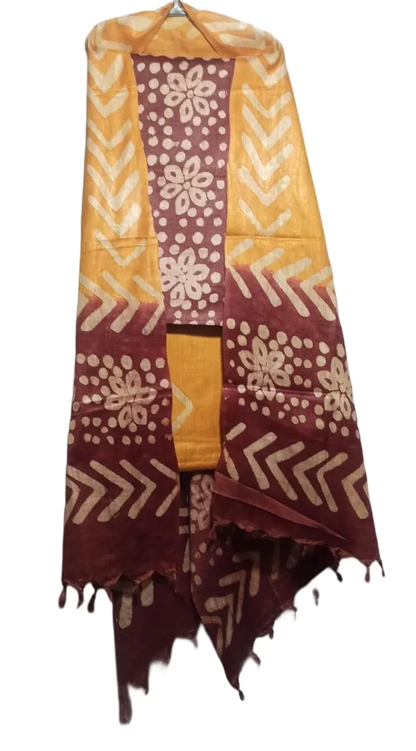 Maroon_&_Yellow_Bhagalpuri_Cotton_Silk_Batik_Print_Unstitched_Salwar_Suit_Dress_Material_With_Dupatta_For_Women