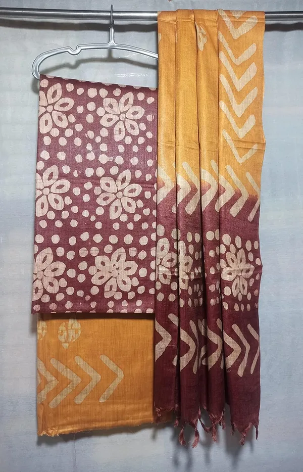 Maroon_&_Yellow_Bhagalpuri_Cotton_Silk_Batik_Print_Unstitched_Salwar_Suit_Dress_Material_With_Dupatta_For_Women
