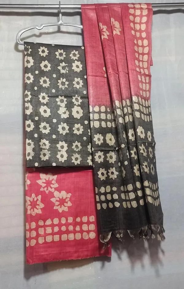 Black_&_Pink_Bhagalpuri_Cotton_Silk_Batik_Print_Unstitched_Salwar_Suit_Dress_Material_With_Dupatta_For_Women