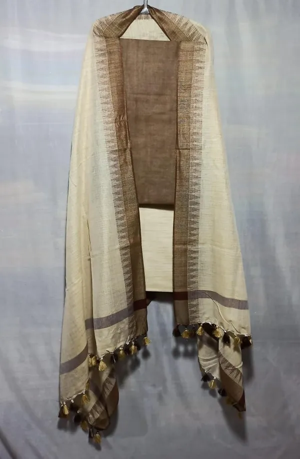 Brown_Cotton_Silk_Unstitched_Salwar_Suit_Dress_Material_With_Duputta_For_Women