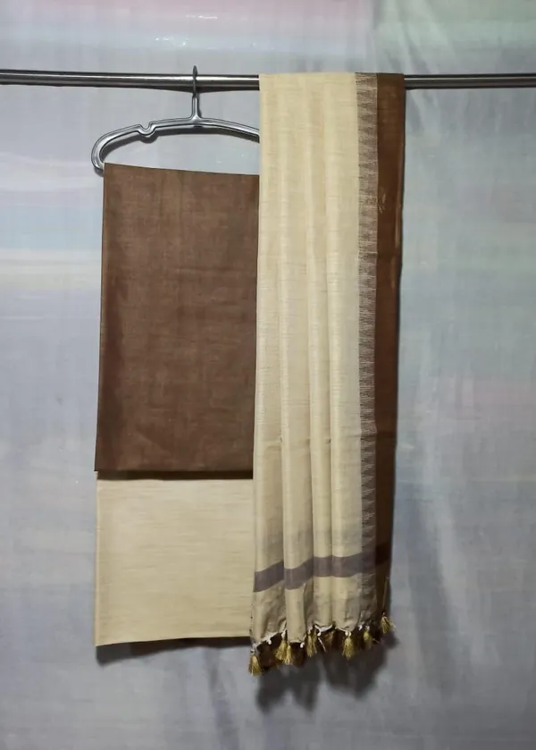 Brown_Cotton_Silk_Unstitched_Salwar_Suit_Dress_Material_With_Duputta_For_Women