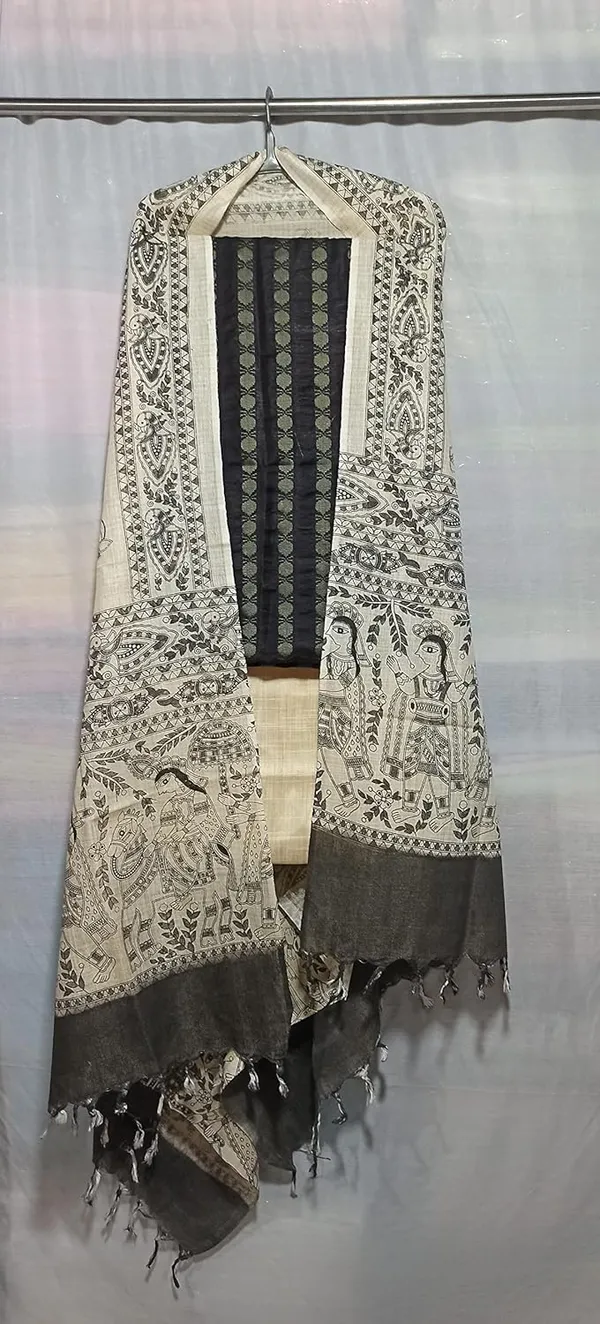 Black_Cotton_Silk_Handcrafted_Unstitched_Salwar_Suit_Dress_Material_With_Screen_Printed_Duputta_For_Women