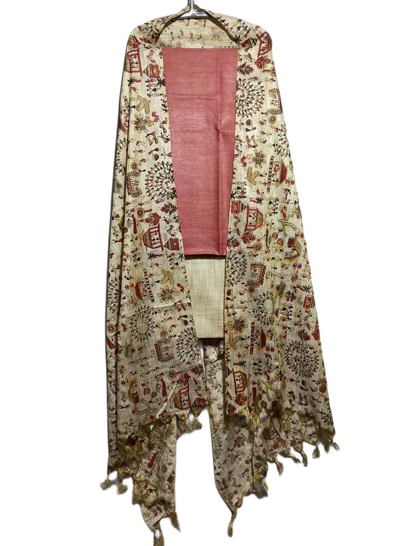 Red_Cotton_Silk_Unstitched_Salwar_Suit_Dress_Material_With_Handcrafted_Print_Duputta_For_Women