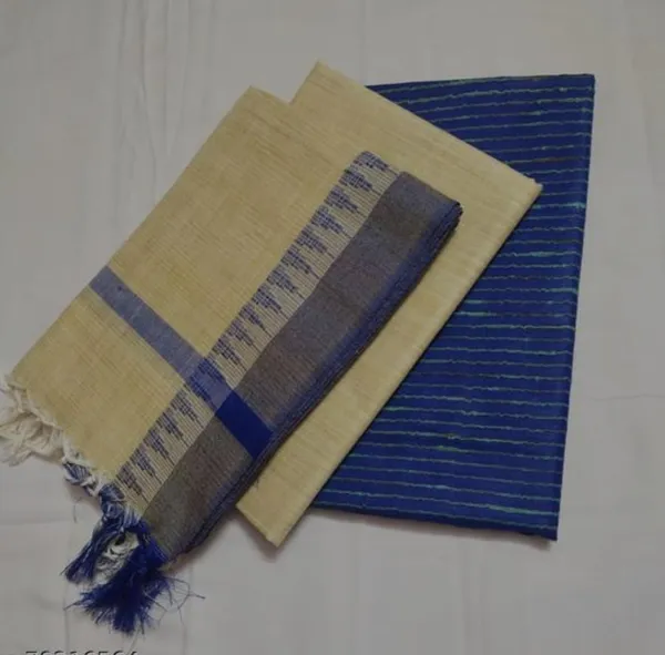 Blue_Jute_Silk_Unstitched_Suit_Set_For_With_Dupatta_|_Jute_Silk_Salwar_Suit_Dress_Material_|_Top_-_2.5_M,_Bottom_-_2.50_M_&_Dupatta_-_2.5_M_For_Women