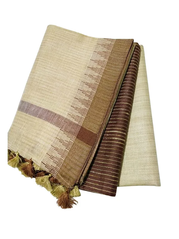 Brown_Jute_Silk_Unstitched_Suit_Set_For_With_Dupatta_|_Jute_Silk_Salwar_Suit_Dress_Material_|_Top_-_2.5_M,_Bottom_-_2.50_M_&_Dupatta_-_2.5_M_For_Women