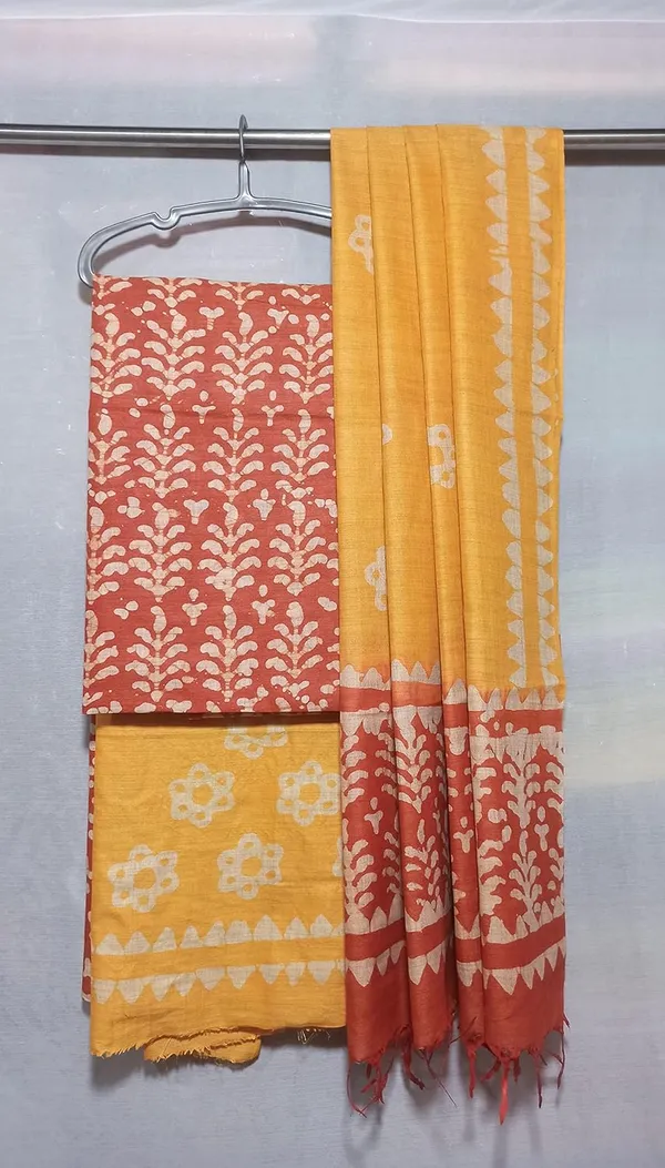 Orange_&_Yellow_Bhagalpuri_Cotton_Silk_Batik_Print_Unstitched_Salwar_Suit_Dress_Material_With_Dupatta_For_Women
