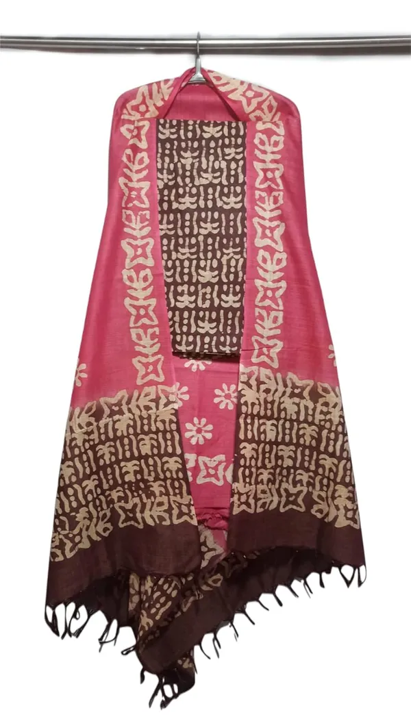 Coffee_Pink_Bhagalpuri_Cotton_Silk_Batik_Print_Unstitched_Salwar_Suit_Dress_Material_With_Dupatta_For_Women