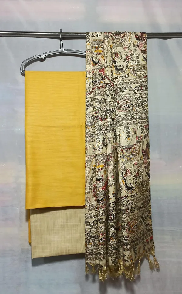 Yellow_Cotton_Silk_Handcrafted_Unstitched_Salwar_Suit_Dress_Material_With_Printed_Dupatta_For_Women