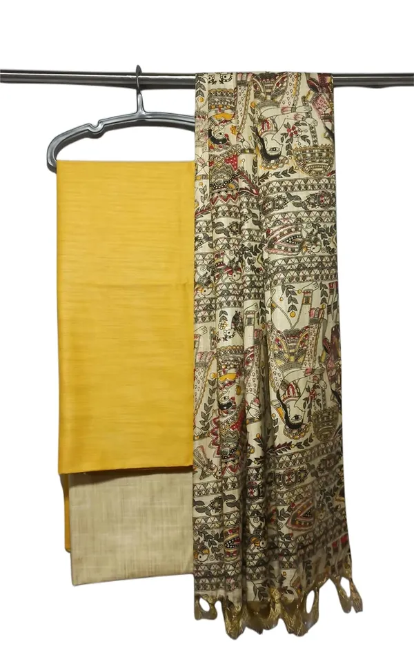 Yellow_Cotton_Silk_Handcrafted_Unstitched_Salwar_Suit_Dress_Material_With_Printed_Dupatta_For_Women