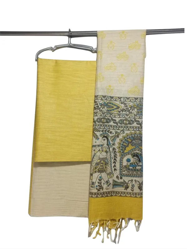 Yellow_Cotton_Silk_Handcrafted_Unstitched_Salwar_Suit_Dress_Material_With_Printed_Dupatta_For_Women