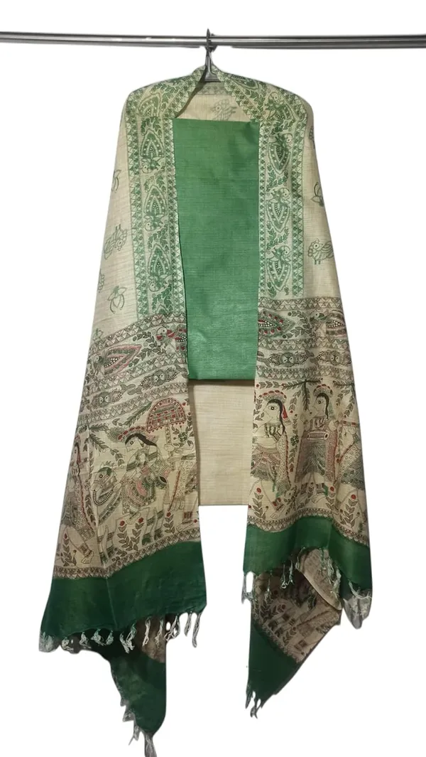 Green_Cotton_Silk_Handcrafted_Unstitched_Salwar_Suit_Dress_Material_With_Printed_Dupatta_For_Women