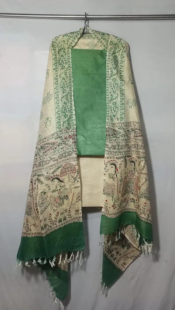 Green_Cotton_Silk_Handcrafted_Unstitched_Salwar_Suit_Dress_Material_With_Printed_Dupatta_For_Women