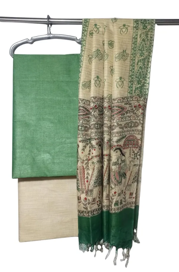 Green_Cotton_Silk_Handcrafted_Unstitched_Salwar_Suit_Dress_Material_With_Printed_Dupatta_For_Women