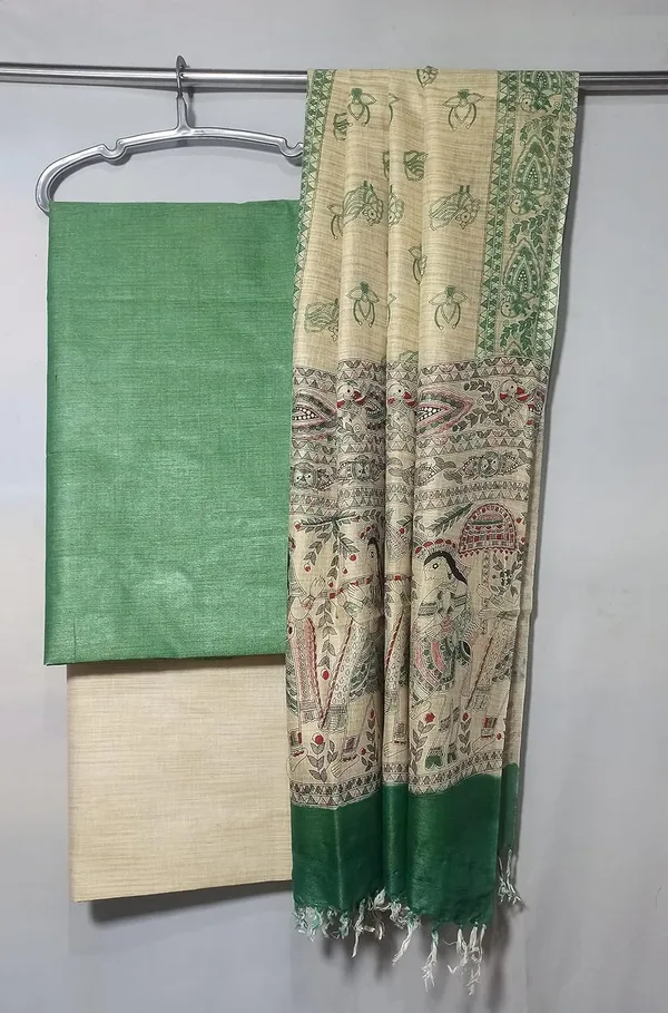 Green_Cotton_Silk_Handcrafted_Unstitched_Salwar_Suit_Dress_Material_With_Printed_Dupatta_For_Women