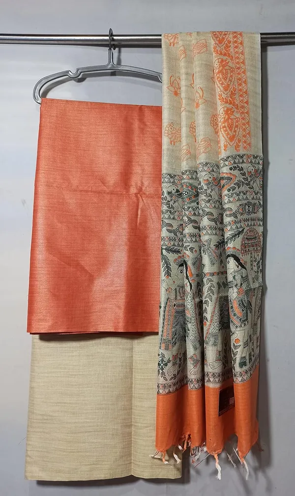 Orange_Cotton_Silk_Handcrafted_Unstitched_Salwar_Suit_Dress_Material_With_Printed_Dupatta_For_Women