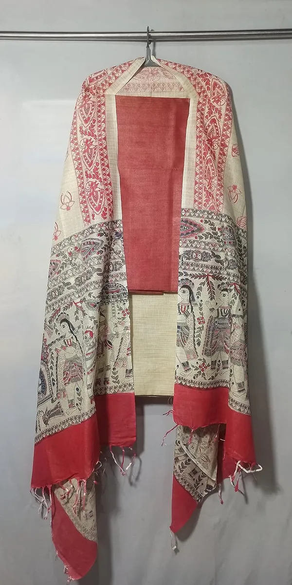 Red_Cotton_Silk_Handcrafted_Unstitched_Salwar_Suit_Dress_Material_With_Printed_Dupatta_For_Women