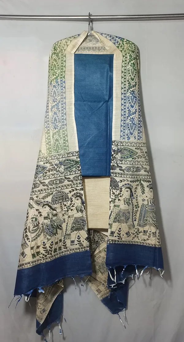 Blue_Cotton_Silk_Handcrafted_Unstitched_Salwar_Suit_Dress_Material_With_Printed_Dupatta_For_Women
