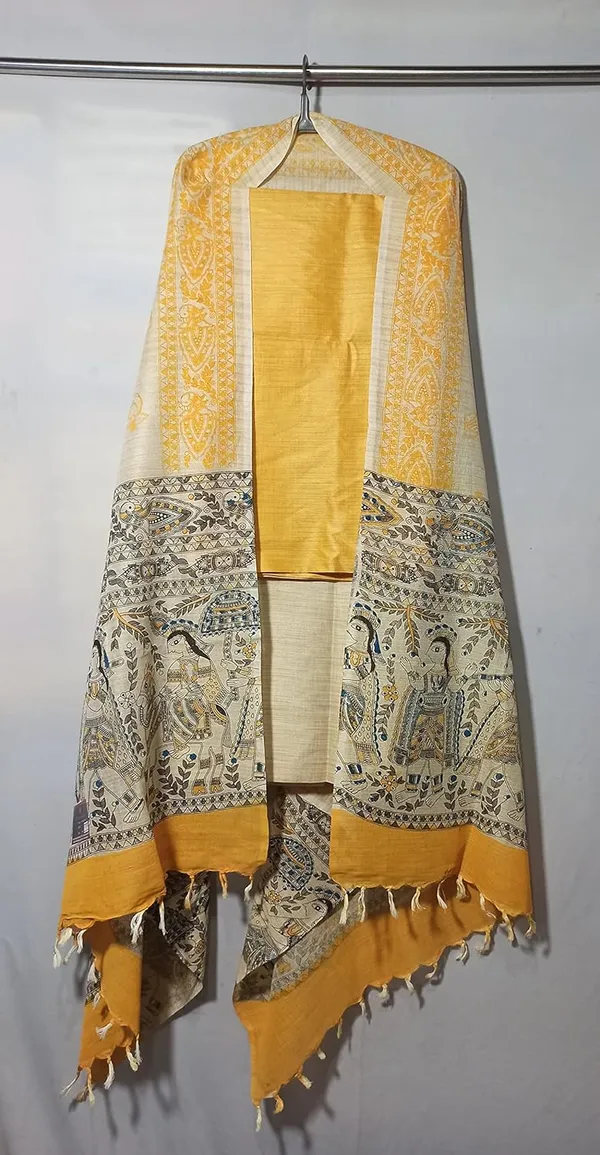 Golden_Cotton_Silk_Handcrafted_Unstitched_Salwar_Suit_Dress_Material_With_Printed_Dupatta_For_Women