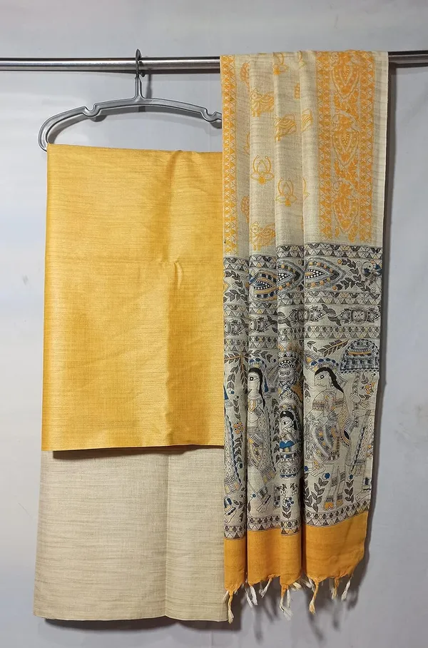 Golden_Cotton_Silk_Handcrafted_Unstitched_Salwar_Suit_Dress_Material_With_Printed_Dupatta_For_Women