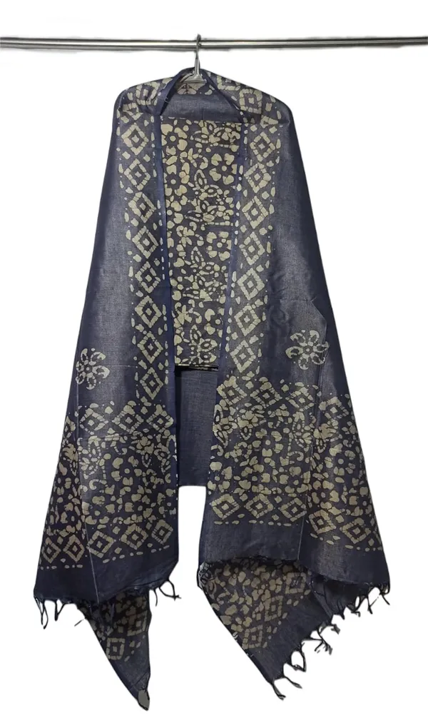 Blue_Cotton_Silk_Handcrafted_Batik_Print_Unstitched_Salwar_Suit_Dress_Material_With_Duputta_For_Women