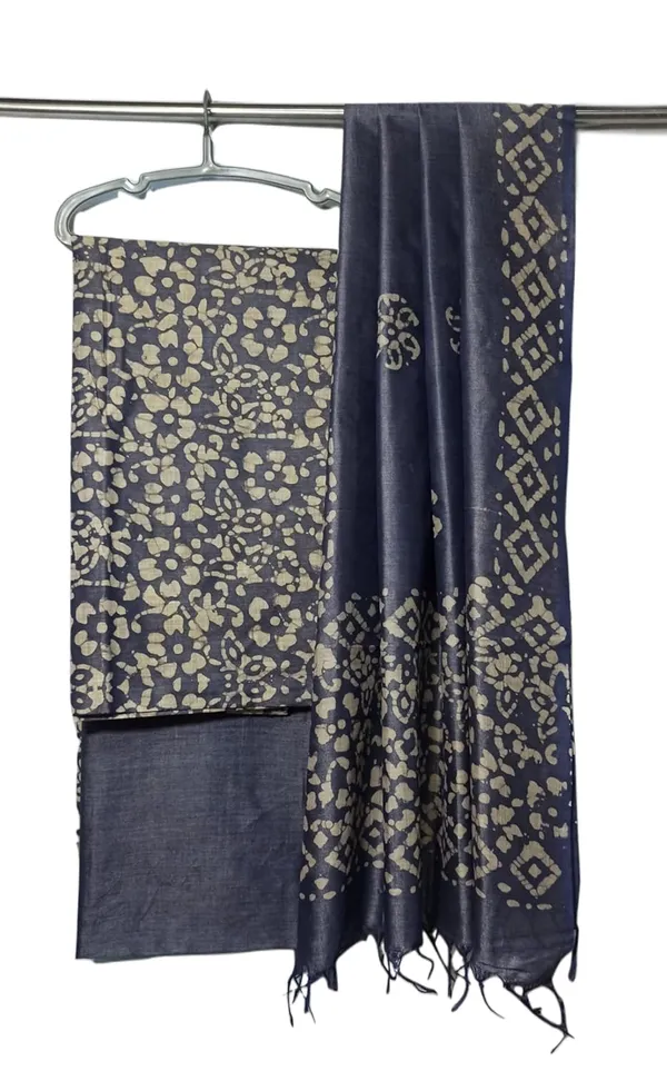 Blue_Cotton_Silk_Handcrafted_Batik_Print_Unstitched_Salwar_Suit_Dress_Material_With_Duputta_For_Women