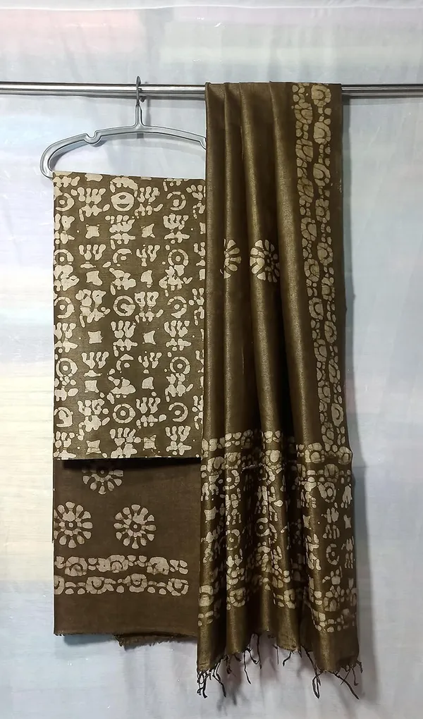 Mehendi_Cotton_Silk_Handcrafted_Batik_Print_Unstitched_Salwar_Suit_Dress_Material_With_Duputta_For_Women