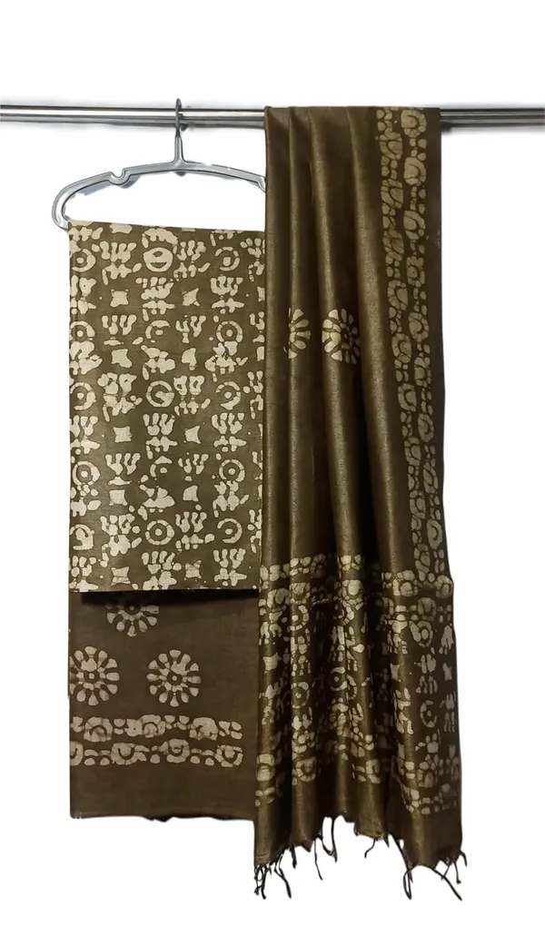 Mehendi_Cotton_Silk_Handcrafted_Batik_Print_Unstitched_Salwar_Suit_Dress_Material_With_Duputta_For_Women
