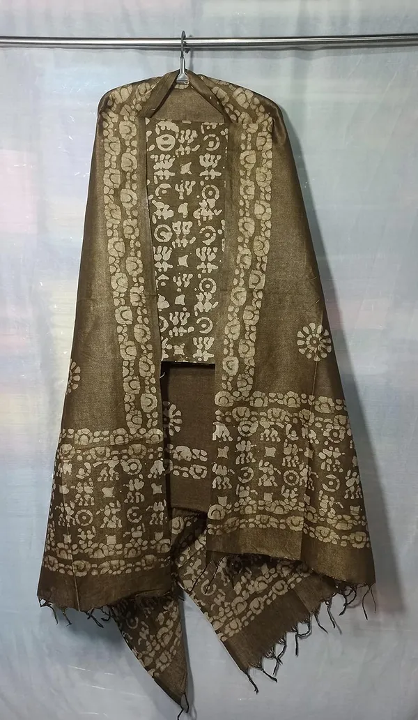 Mehendi_Cotton_Silk_Handcrafted_Batik_Print_Unstitched_Salwar_Suit_Dress_Material_With_Duputta_For_Women