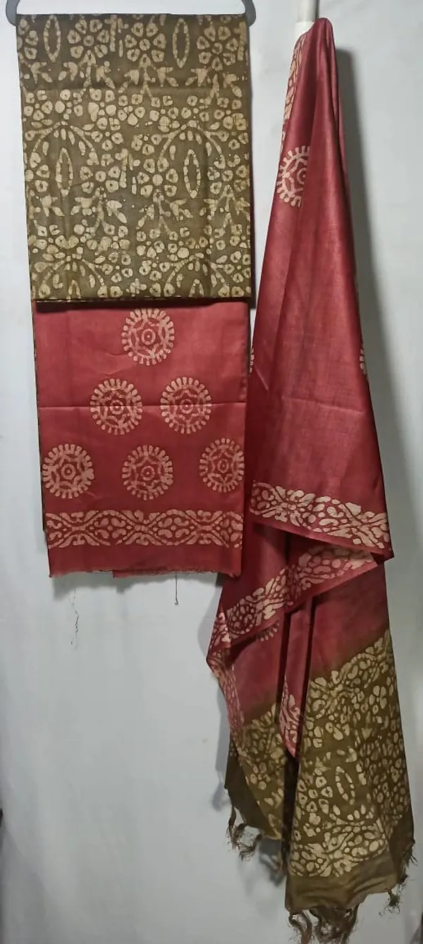 Mehendi_Cotton_Silk_Dress_Material_Unstitched_Suits_Piece_With_Dupatta_For_Women