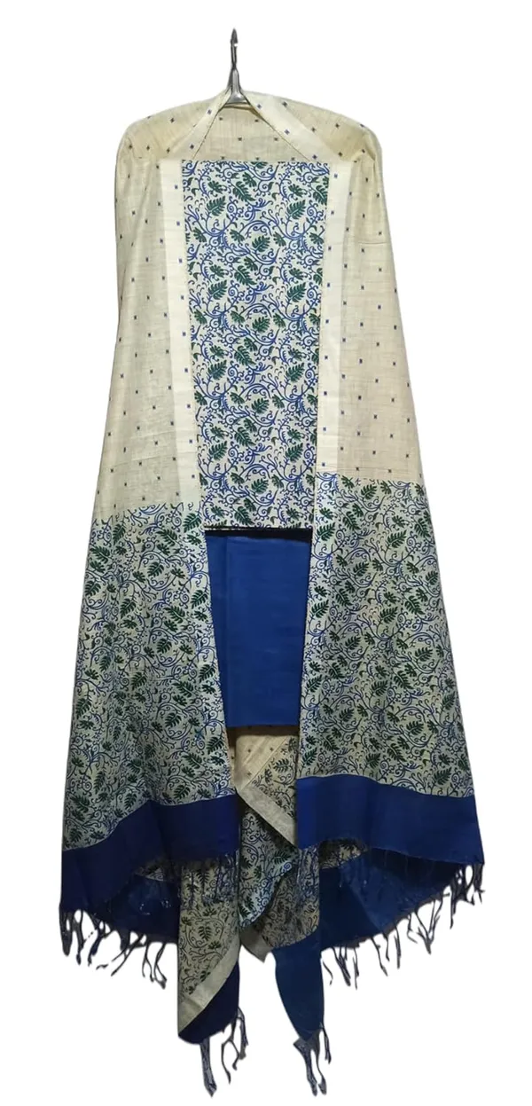 Blue_Cotton_Silk_Handcrafted_Screen_Print_Unstitched_Salwar_Suit_Dress_Material_With_Dupatta_For_Women
