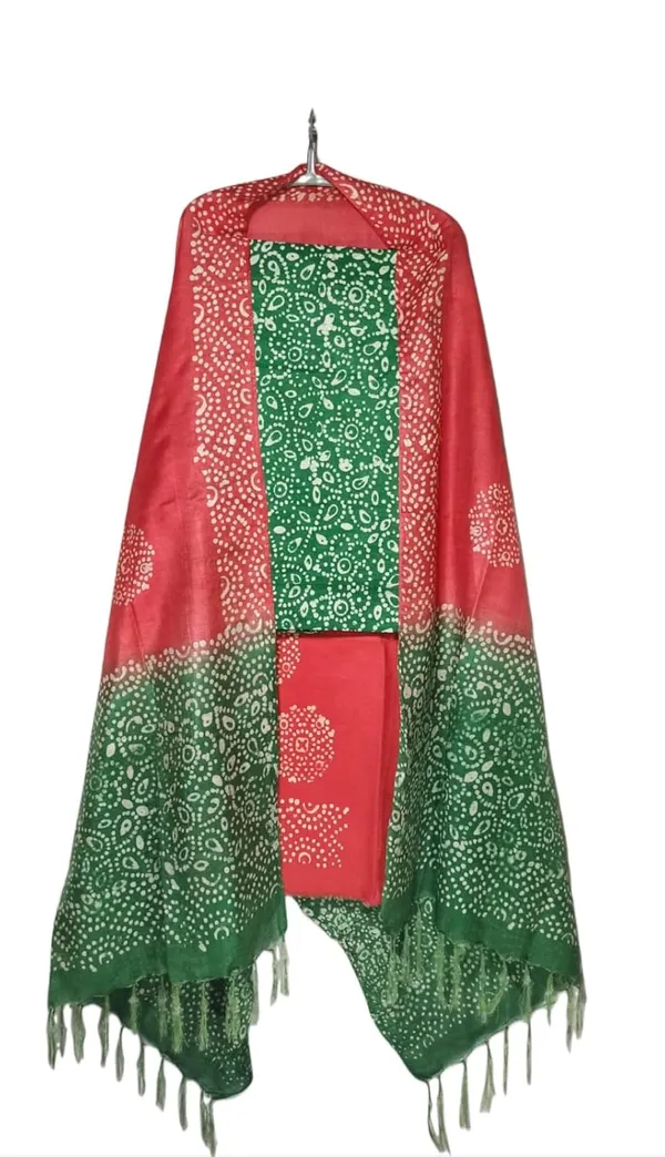 Green_Katan_Silk_Handcrafted_Batik_Print_Unstitched_Salwar_Suit_Dress_Material_With_Dupatta_For_Women