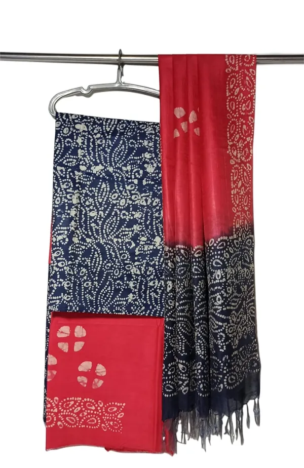 Blue_Beautifull_Cotton_Silk_Handcrafted_Batik_Print_Unstitched_Salwar_Suit_Dress_Material_With_Dupatta_For_Women