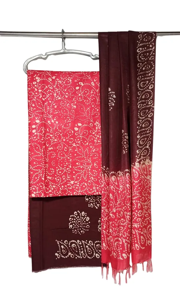 Red_Katan_Silk_Handcrafted_Batik_Print_Unstitched_Salwar_Suit_Dress_Material_With_Dupatta_For_Women