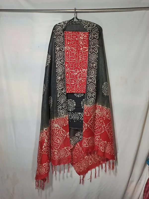 Red_&_Black_Katan_Silk_Handcrafted_Batik_Print_Unstitched_Salwar_Suit_Dress_Material_With_Duputta_For_Women