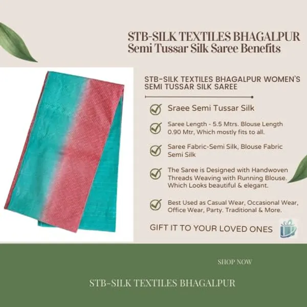 Firozy_Red_Handwoven_Threads_Weaving_Semi_Tussar_Soft_Silk_Saree_With_Atteched_Blouse_Piece_For_Women