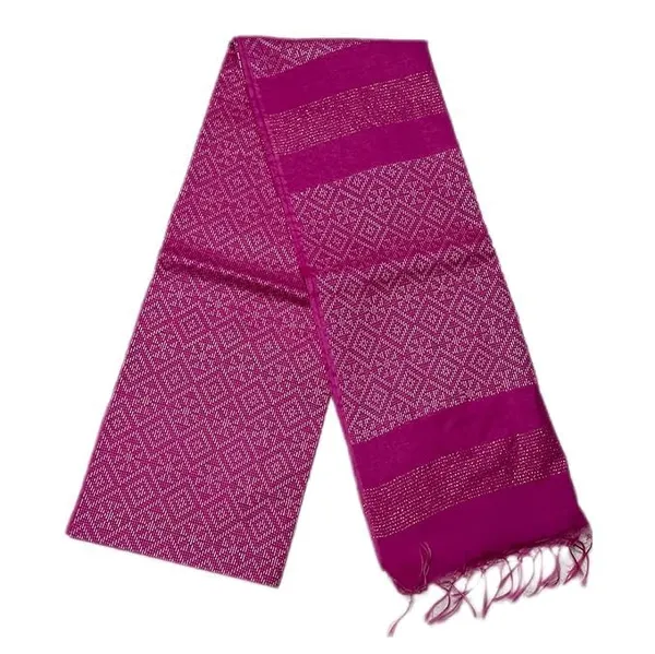 Pink_Handwoven_Threads_Weaving_Semi_Tussar_Soft_Silk_Saree_With_Atteched_Blouse_Piece_For_Women