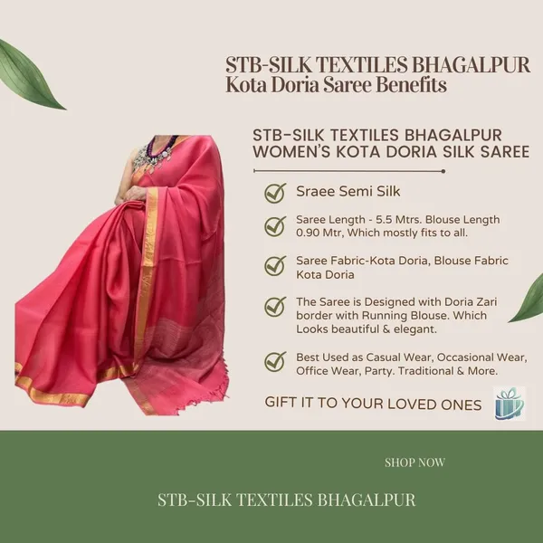 Red_Bhagalpuri_Pure_Kota_Doria_Silk_Saree_With_Small_Zari_Boder_With_Banswara_Silk_Pallu_For_Women
