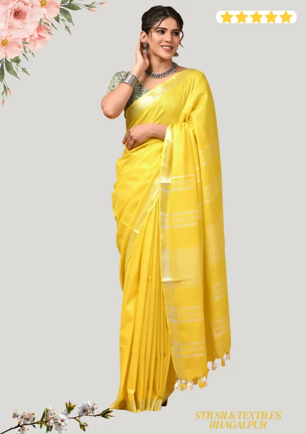 Women's_Linen_Slub_Saree_With_Running_Blouse_Piece