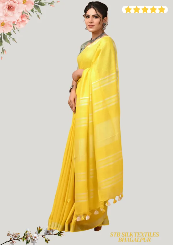 Women's_Linen_Slub_Saree_With_Running_Blouse_Piece