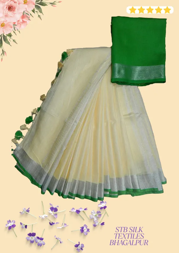 Women's_Linen_Slub_Saree_With_Contrast_Blouse_Piece