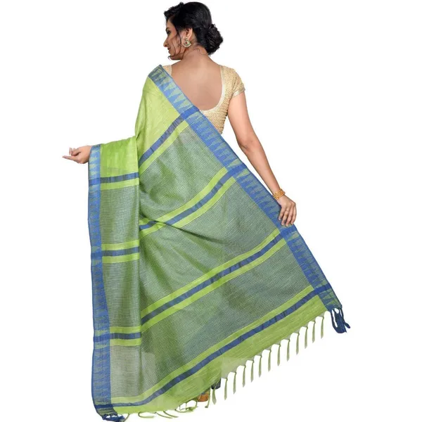 Firozy_Green_Bhagalpuri_Silk_Saree_With_Running_Blouse_Piece_For_Women