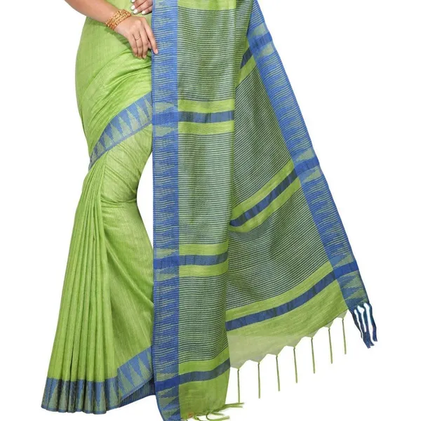 Firozy_Green_Bhagalpuri_Silk_Saree_With_Running_Blouse_Piece_For_Women