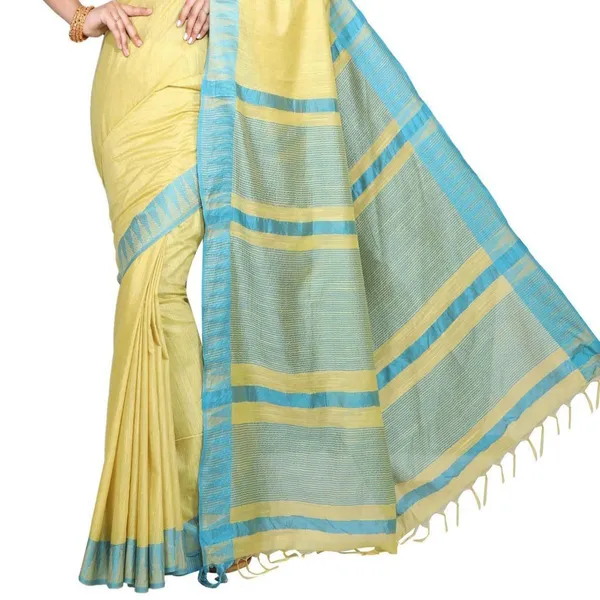 Firozy_Yellow_Bhagalpuri_Silk_Saree_With_Running_Blouse_Piece_For_Women